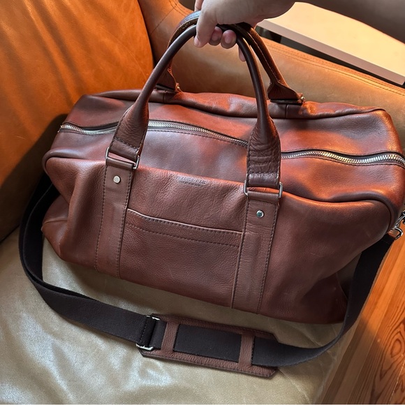 Frank & Oak Other - Frank & Oak Rue St Viateur brown leather duffel weekender travel bag unisex